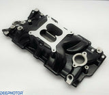 Deepmotor SBC Small Block Chevy 350 400 intake manifold Dual Plane Black