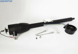 32" Manual Column Floor Shift Tilt Steering Column w/ Key & Wheel Adapter Black