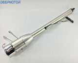 28" GM Style Universal Floor Shift Steering Column+9 Hole Wheel Adapter Polish