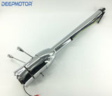 28" Chrome Tilt Floor Shift Steering Column w/ 9 Hole Wheel Adapter No Key