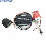 Deepmotor Billet Distributor Ignition Box Coil Kit for SBF 289 302 Black