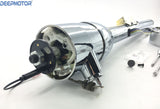 32" Floor Shift Tilt Steering Column W/ Ignition Keys & Steering Wheel Adapter