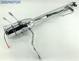 32" GM Style Universal Column Shift Steering Column+9 Holes Wheel Adpater Chrome