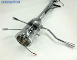 Tilt Auto 30" Steering Column No Key & Shift Indicator W/ Wheel Adapter Chrome