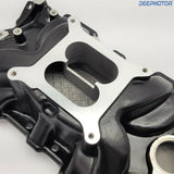 Deepmotor SBC Small Block Chevy 350 400 intake manifold Dual Plane Black