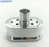 Deepmotor Finned Oval Polished Aluminum Valve Cover Oil Breather Cap SBC 350 302