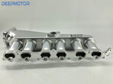 DEEPMOTOR 2JZ GTE Sheetmetal Intake Manifold W/ 90mm Throttle Body Silver