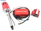 SBC BBC Chevy 350 454 Pro Billet Red Distributor Coil Ignition Kit Red Anodized