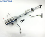 30" Auto Column Shift Tilt Steering Column with Key & Wheel Adapter Chrome