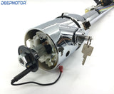 30" Auto Column Shift Tilt Steering Column with Key & Wheel Adapter Chrome