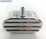 Finned Oval Polished Aluminum Valve Cover Breather & PCV Valve Combo Nostalgia