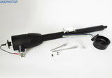 30" Manual Column Floor Shift Tilt Steering Column w/ Key & Wheel Adapter Black