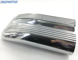 Polished Aluminum Finned Shotgun Intake Air Hood Scoop Single & Dual Carbs Setup